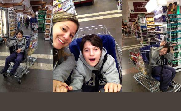 Imagem Rede de supermercados atende a pedido de mãe por carrinho adaptado e faz a alegria de garoto de 14 anos