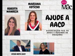 Montagem com as fotos de Mariana Kotscho, Roberta Manreza e os convidados pedindo ajuda à AACD