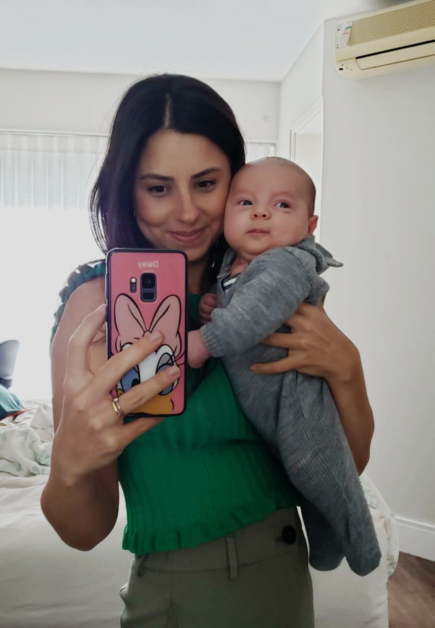 Aline Sobreira e o filho Rafael